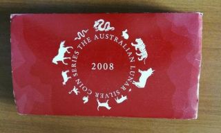 Lunar Year Of The Mouse 3 Coins 2$ 1$ 50 Cent 1oz Ag 999 Proof Australia 2008
