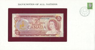 2 Dollars Unc Banknote From Canada 1974 Pick - 86