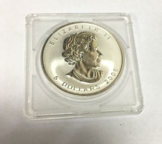 1oz 9999 Fine Silver Five Dollar 2006 Elizabeth Ii Canada Maple Leaf Coin 4