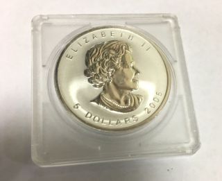 1OZ 9999 Fine Silver Five Dollar 2006 Elizabeth II Canada Maple Leaf Coin 4 3