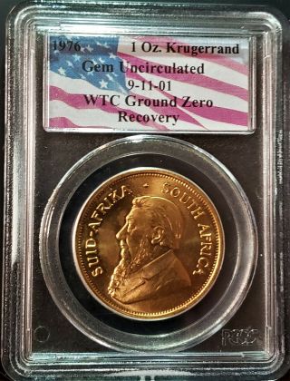 1976 1 Oz Gold Krugerrand PCGS Gem 9 - 11 - 01 WTC Ground Zero Recovery Coin 4