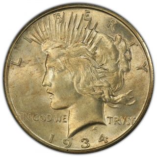 1934 - S Peace Dollar Pcgs Ms63