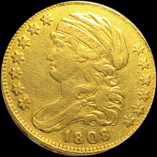1808 Capped Bust Gold Half Eagle Nicely Circulated Bold Xf $5 Collectible Nr