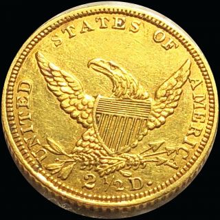 1838 - C Classic Head Quarter Eagle NEARLY UNCIRCULATED Charlotte $2.  50 Gold NR 4