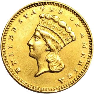 1875 Gold Dollar $1 Liberty Nearly UNC Lustery ms bu Pretty Scarce Series Date 10