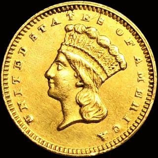 1875 Gold Dollar $1 Liberty Nearly UNC Lustery ms bu Pretty Scarce Series Date 2