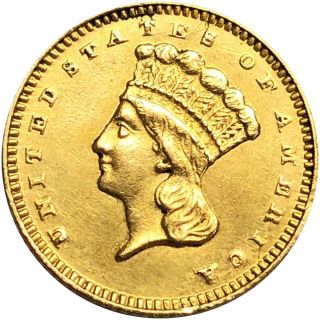 1875 Gold Dollar $1 Liberty Nearly UNC Lustery ms bu Pretty Scarce Series Date 8