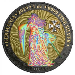 Germania 2019 5 Mark GERMANIA Diamond Cross 1 Oz Silver Coin № 030 2