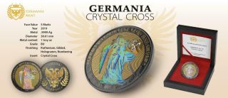 Germania 2019 5 Mark GERMANIA Diamond Cross 1 Oz Silver Coin № 030 5