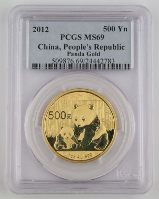 2012 China 500 Yuan 1 Oz 999 Gold Chinese Panda Coin Pcgs Ms69 Gem Bu