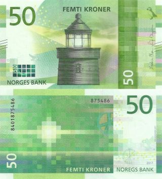 Norway 50 Kroner (2017) - Lighthouse/p Unc