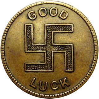 Pre 1933 Philadelphia Pennsylvania Good Luck Swastika Token Winston Dictionary