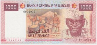 Djibouti 1000 Francs (2005) - Port Scene/Caravan/p42 Prefix E UNC 2