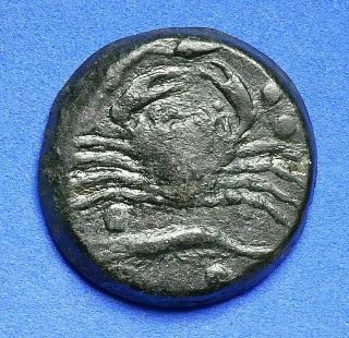 Sicily,  Akragas,  Bronze Hemilitron,  425 - 406bc,  Eagle/hare - Crab/crayfish