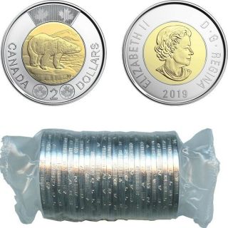 Brilliant Uncirculated 2019 Canada 2 Dollars Roll