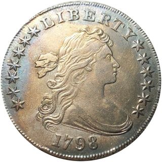 1798 Draped Bust Silver Dollar About Unc Aun Eye Catcher Decent Date Coin