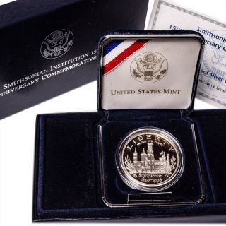 1996 Smithsonian Institute 150th Anniversary Commemorative Proof Silver Dollar