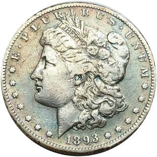 1893 - S Morgan Silver Dollar XTRA FINE XF? authentic stunner SERIES KEY DATE 2