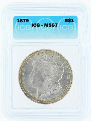 1879 MORGAN SILVER DOLLAR ICG MS67 LISTS FOR $45000 TONED 2