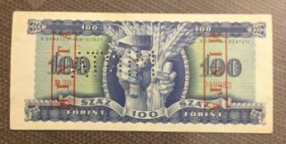 Hungary 100 SZAZ Forint Banknote 1946 Specimen VF 2