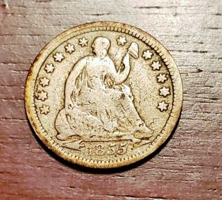 1855 Seated Liberty Half Dime - Vg Detail Coin