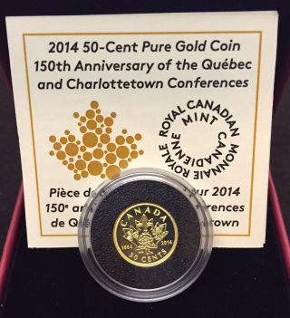 2014 1/25th Gold 150th Anniversary Of The Quebec And Charlottetown Conferences