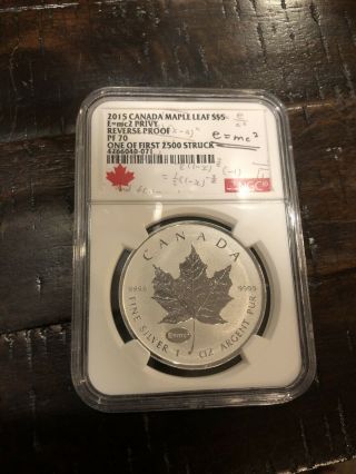 2015 Canada Maple Leaf$5 E=mc2 Reverse Proof