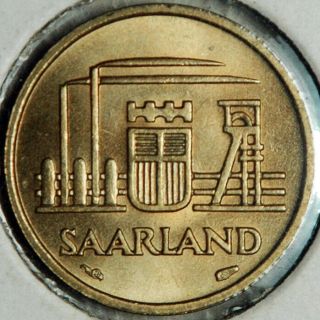 Saarland 10 Franken 1954 (gem Bu)