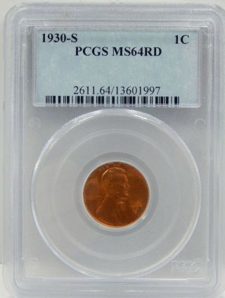 1930 S Lincoln Head Cent - Pcgs Certified Ms 64 Red