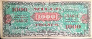 France 1000 Francs 1944 125 Ww2 Allied Military Currency Amc Provisional French
