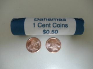2014 Bahamas 1 cent coins (Roll of Coins) (Coat of Arms & Starfish) - 2