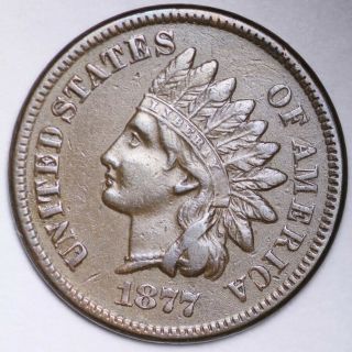 1877 Indian Head Small Cent Choice Au E131 Kcemt