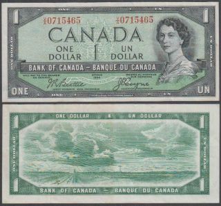 Canada - Queen Elizabeth Ii,  1 Dollar,  Nd (1954),  Vf,  P - 74 (a)