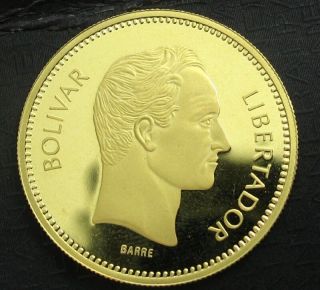 1987 Gold Venezuela 10,  000 Bolivares Simon Bolivar Coin.  Gem Proof