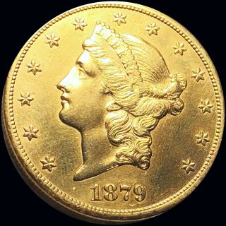1879 - CC Liberty $20 Double Eagle Gold Nearly UNC Lustery ms bu Pretty CARSON CI 2