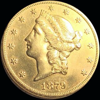 1879 - CC Liberty $20 Double Eagle Gold Nearly UNC Lustery ms bu Pretty CARSON CI 3