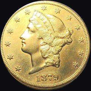 1879 - CC Liberty $20 Double Eagle Gold Nearly UNC Lustery ms bu Pretty CARSON CI 5