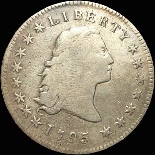 1795 Flowing Hair Draped Bust $1 Nicely Circulated Silver Coin No Res