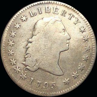 1795 Flowing Hair Draped Bust $1 NICELY CIRCULATED Silver Coin no res 2