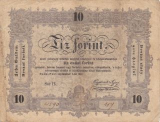 10 Forint/gulden Fine Banknote From Hungary/rebell Government 1848 Pick - S117