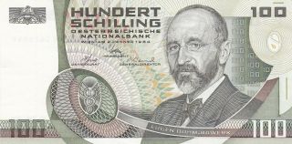 100 Schilling Very Fine,  Banknote From Austria 1984 Pick - 150