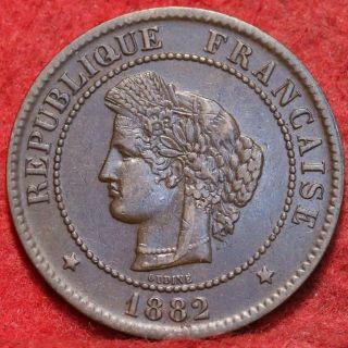 1882a France 5 Centimes Foreign Coin