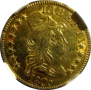 1805 $5 CAPPED BUST GOLD,  CERTIFIED NGC - AU,  DETAIL 11