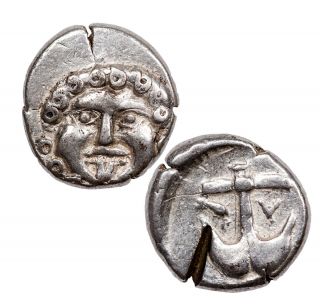 Greek Colony Of Apollonia Pontica,  Silver Drachm Medusa Portrait Box Sku52280