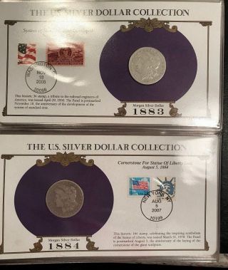35 Morgan,  Peace Silver Dollar & Stamp Collector Set US Postal Society 4