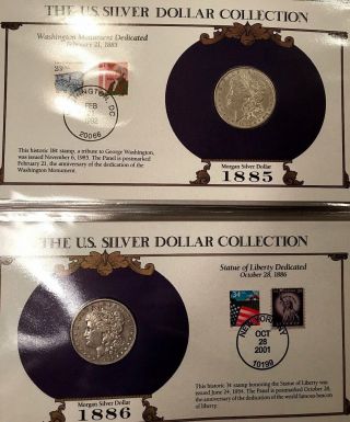 35 Morgan,  Peace Silver Dollar & Stamp Collector Set US Postal Society 5