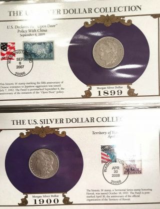 35 Morgan,  Peace Silver Dollar & Stamp Collector Set US Postal Society 7
