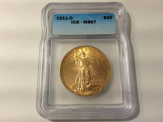 1911 - D $20 St.  Gaudin Gold Icg - Ms67