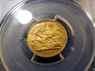 R190 Great Britain 1902 GOLD 1/2 Sovereign S - 3974A Matte PCGS PROOF - 63 3