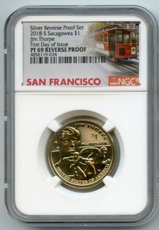 2018 S Sacagawea Reverse Jim Thorpe Ngc Pf69 First Day Of Issue 4856119 - 034